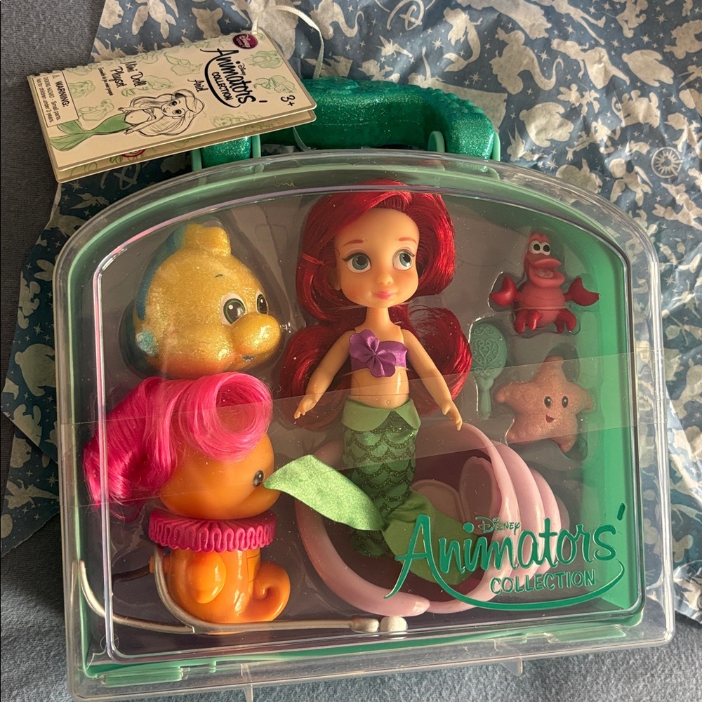 Ariel Disney Animators' Collection Mini Doll Play Set The Little Mermaid 5'' NEW
